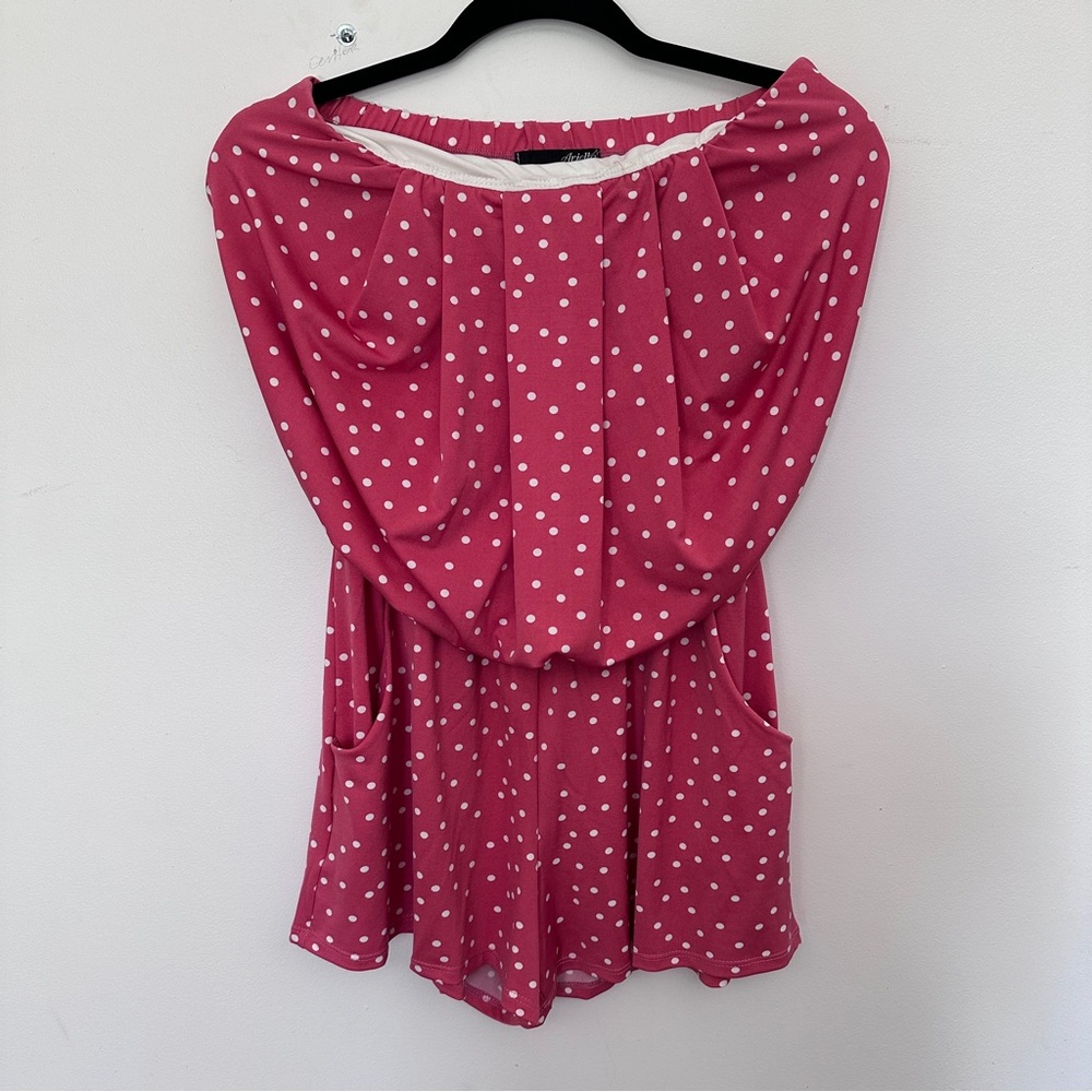 Pink Polka Dot Women's Romper